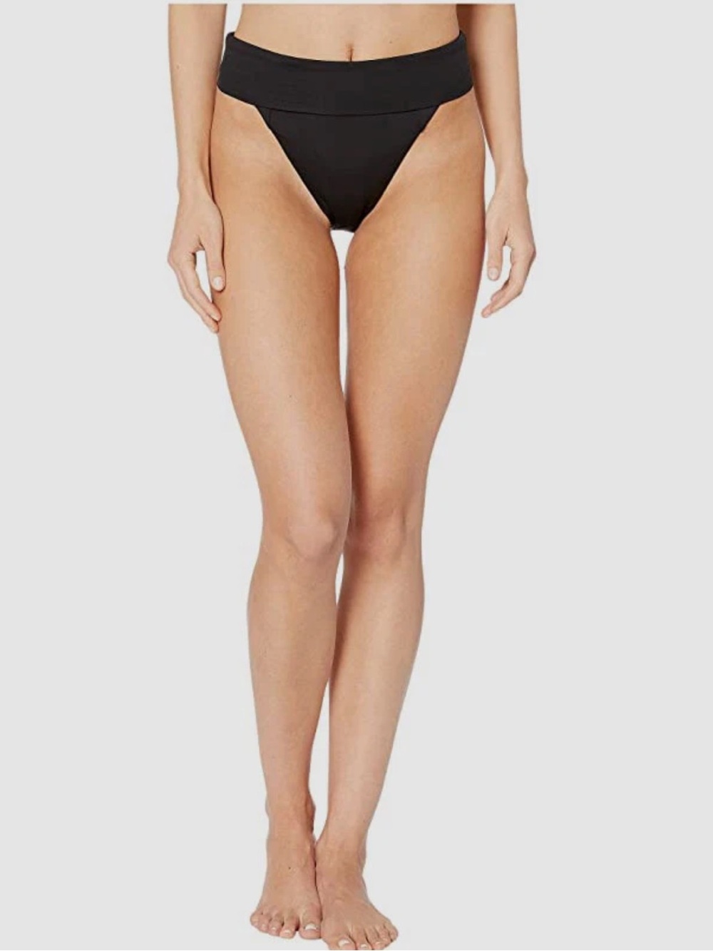 Becca Women’s Bikini Bottom Size L Black Lined Stretch Swimwear NWOT